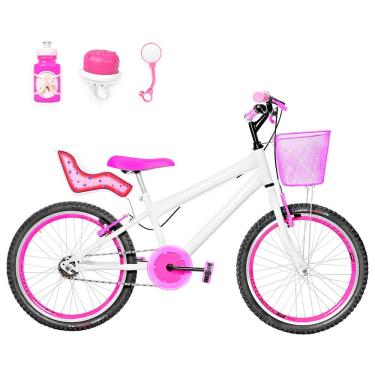 Imagem de Bicicleta Aro 20 Aero + Kit Passeio Branca E Pink