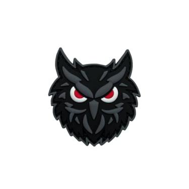 Imagem de Ruoming 1 Patch de moral de PVC de coruja tática de PVC, que brilha no escuro, fecho de gancho, 6,5 x 6 cm (preto)