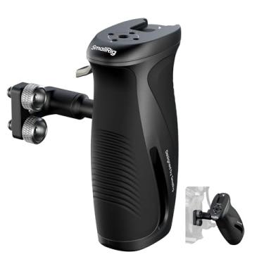Imagem de SmallRig Alça lateral giratória com botão de pressão com parafusos de 1/10.2 cm-20, para mão esquerda e direita, alça lateral rotativa de 360° com silicone antiderrapante, carga máxima de 15 kg
