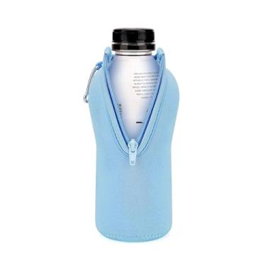 Imagem de Linkidea capa para garrafa água descartável compatível com hidratação PRIME 16,9 fl oz, BODYARMOR, Gatorade Fit, capa plástico neoprene isolada para bebidas esportivas com zíper com trava, azul claro