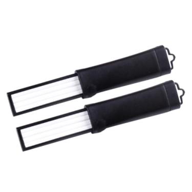 Imagem de 2 peças de apontador de arquivo de gancho de pesca retrátil afiador de afiar apontador de pedra diamante anzol de moagem acessório de pesca, preto