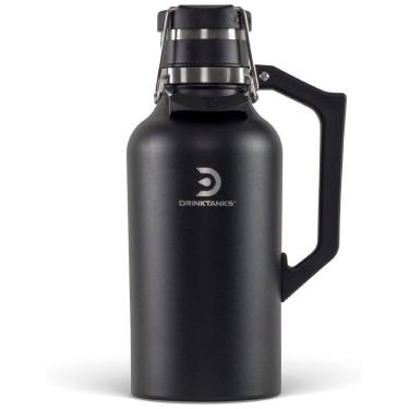 Imagem de DrinkTanks Cooler Portátil para Garrafas de cerveja com Isolamento Duplo, Aço Inox, Preto