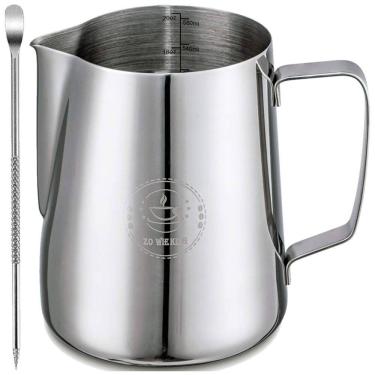 Imagem de Jarra Leiteira Cremeira 580 mL Aço Inoxidável de Grau, ZOWIE KING, Prateado