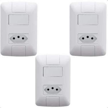 Imagem de Interruptor Apagador Luz Com Tomada 10A Tramontina Aria