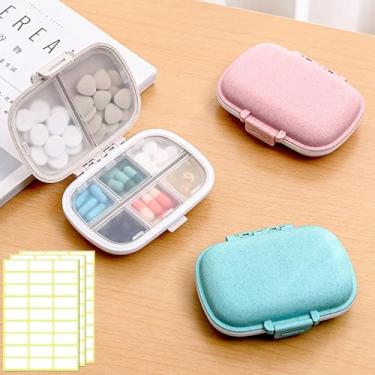 Imagem de Organizador de comprimidos pequeno à prova de umidade, caixa de comprimidos para viagem, 8 compartimentos, recipiente diário para pílulas, mini caixa de remédios para óleo de peixe, vitaminas, suporte