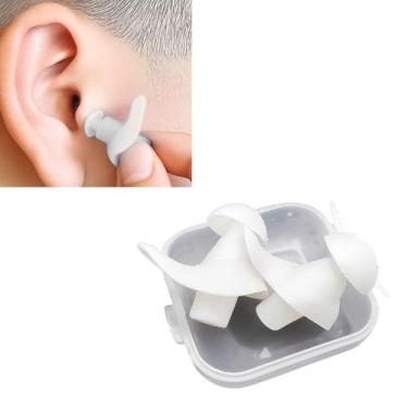 Imagem de Protetor de Ouvido para Natação em Silicone Flexível, Tampão Auricular - BRANCO