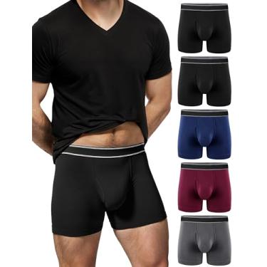 Imagem de TIICHOO Cueca boxer masculina lavável à prova de vazamento urinário de algodão 100 ml, pacote com 5, 2 preto/cinza/azul marinho/vinho, XG