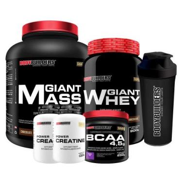 Imagem de Kit Giant Mass 3Kg+ Giant Whey 900G+ Bcaa 4.5 250G - Bodybuilders