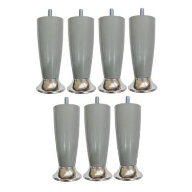 Imagem de Kit 7 Pés de Cama Box Baú Casal 12cm Rubi Cromado Reforçados - Zoe & C