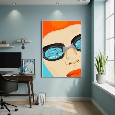 Imagem de Quadro Rosto De Nadador 70x50cm Mold Branca - Quadros On-line