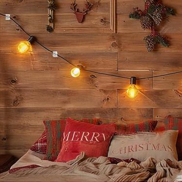 Imagem de 60 peças de clipes de luz de Natal adesivos, ganchos organizadores de cordão para uso externo, suporte de fio pegajoso para pendurar luzes de Natal, cabo de parede