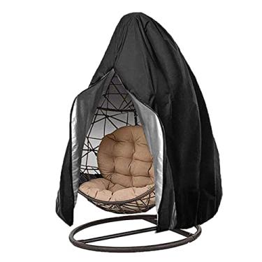 Imagem de Capa para Cadeira de Ovo Suspensa Pátio Balanço 210D Poliéster com Cordão Borda Elástica Revestimento Prateado Proteção contra Chuva Luz Solar Orvalho