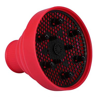 Imagem de Naroote Difusor de Secador de Cabelo, Resistente a Altas Temperaturas, Ventilador de Cabelo Dobrável para Estilizar, Ferramenta de Cabeleireiro, Lavável para Uso de Longo Prazo Em Viagens (Vermelho)