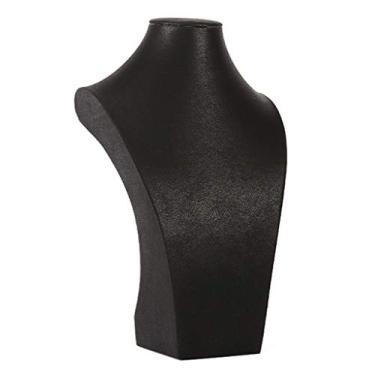 Imagem de Porta-joias Retrato Modelo Colar Display Stand Retrato Modelo Pescoço Display Pingente Joias Display Adereços PU Couro Retrato Modelo 5 Tamanhos Exibição de Joias (Cor: Preto, Tamanho: 35,5 cm)