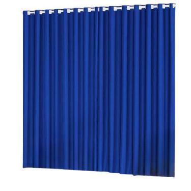 Imagem de Cortina oxford tecido 3,00x2,50 Para Varão Simples - Ludatex, Azul