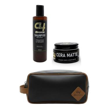 Imagem de Kits Esportivo Cosmético Shampoo + Cera + Necessaire - C4 Sports