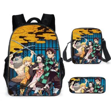 Imagem de Conjunto de mochilas Demons Slayers Satchel Polyester Anime Sc - Yiwei