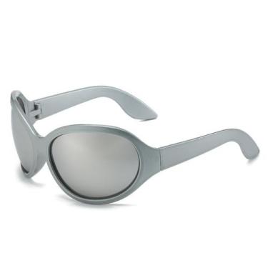 Imagem de Óculos Retro Silver Alien Eyewear com lente oval espelhada - Taiyuanke
