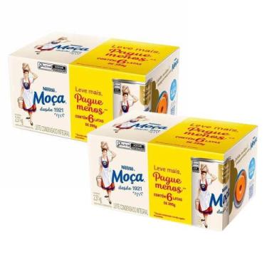 Imagem de Kit 2 Pack Leite Condensado Moça 395g 6 Unidades  Integral, Cremoso e 