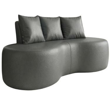 Imagem de Sofá Ibiza 2 Lugares 160cm Cinza em Corino Design Orgânico para Sala de Estar Dmonegatto