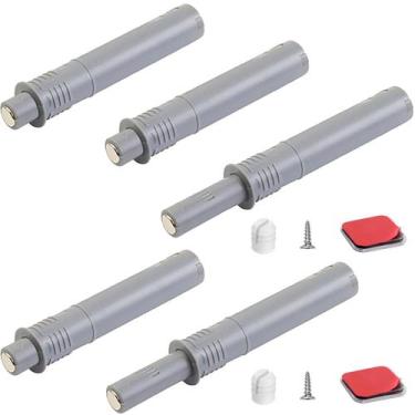 Imagem de Fecho de pressão para armário CBRIVE, kit com 5 unidades, cinza, abre 