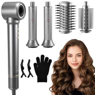 Imagem de SIGBOT Modeladores de cabelo 5 em 1, escova potente para secador de cabelo e vários modeladores, com modelador automático, escova volumizadora oval, conjunto de alisador, 110 K RPM, 300 m de íons, sem
