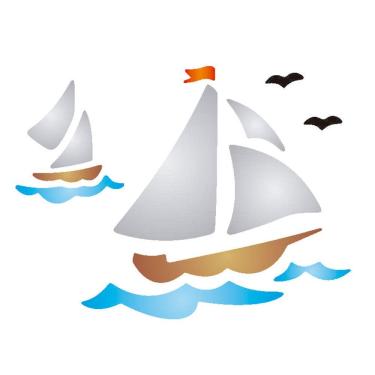Imagem de Stencil OPA 140 10x10cm para Pintura Barco a Vela