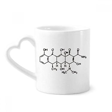 Imagem de Caneca de estrutura atômica química orgânica molecular caneca de café cerâmica copo de coração de vidro