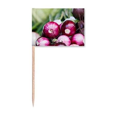 Imagem de Picture Fresh Temperate Vageable Cebola Palito Bandeira Marcador Topper Decoração de Festa