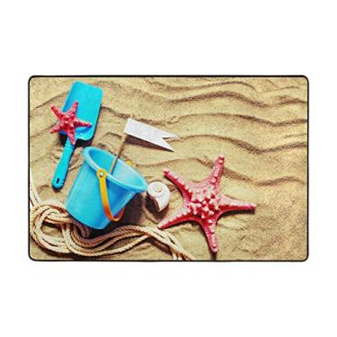 Imagem de My Little Nest Tapete de praia com areia e brinquedos coloridos, capacho leve de 6 x 7 cm, esponja de memória para ambientes internos e externos, tapete para decoração de entrada, sala de estar, quarto, escritório, cozinha, corredor