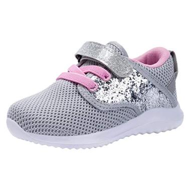 Imagem de Tênis de corrida casual para meninos e meninas Coodo, Light Grey, 6 Toddler