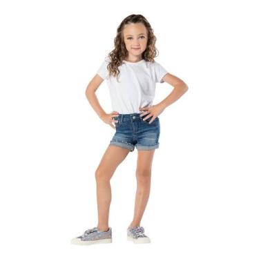 Imagem de Shorts Jeans Menina Mania Kids Com Elastano - Escuro
