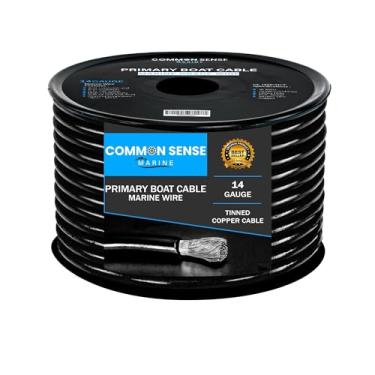Imagem de 14 AWG UL 1426 (The Real Thing) Cabo de barco primário de cobre estanhado - 3,5 m - Preto - Feito nos EUA