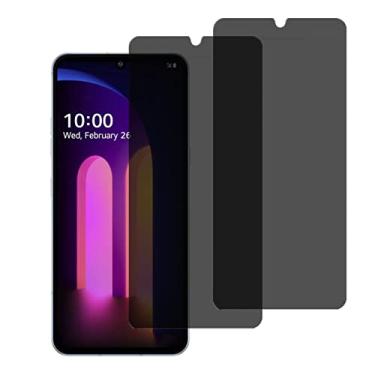 Imagem de Película protetora de tela para LG V60 Thinq Privacy Glass temperado - 【2 unidades】Película protetora de tela ultrafina antiarranhões antiespionagem para telefone LG V60