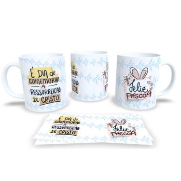 Imagem de Canecas de Porcelana Branca Personalizadas Coleção Pascoa 7 - Estampa 