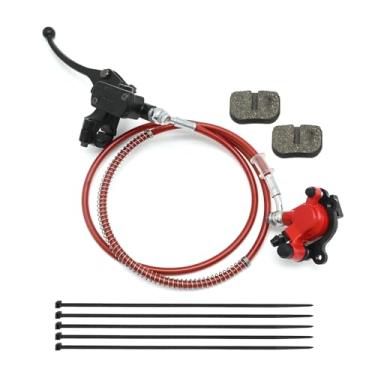 Imagem de ZUDKSUY Sistema de freio hidráulico de mini guidão de bicicleta com mangueira de 127 cm, substituição para motor Baja DoodleBug Dirt Bug DB30 Blitz Mini Moto 97cc 2.8HP (lado esquerdo)