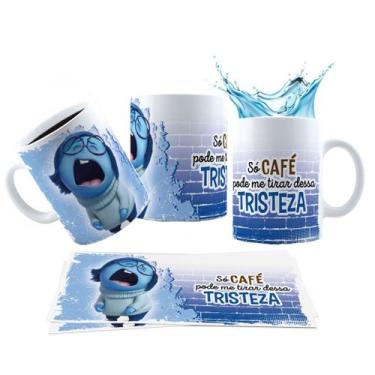 Imagem de Caneca 325ml Divertidamente Café Alegria Ansiedade Tristeza - LARANJA 