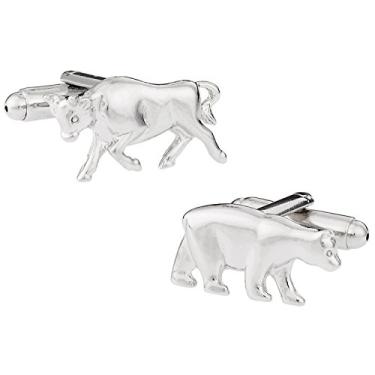 Imagem de Abotoaduras prateadas com caixa de apresentação Cuff-Daddy Bull & Bear