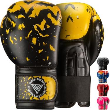 Imagem de WYOX Luvas de boxe infantil | Luvas de pancada | Luvas de treinamento para meninos e meninas | Kickboxing, Muay Thai e MMA com alças de pulso para saco de pancadas (Bastão, 6 oz)