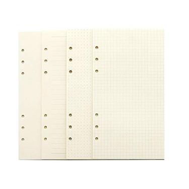 Imagem de Papel de refil de agenda A6, 3,58-x-17,2 cm, papel 100 g/m², 80 folhas (160 páginas), design ponto/linha/grade/branco incluído, para filofax de 6 furos, fichários de 6 furos (Harphia, SCB-816-A6)