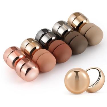 Imagem de 10 pares de ímãs Hijab de alfinetes hijab para mulheres, multiuso, fortes hijab, ímãs coloridos sem pino, botões magnéticos para roupas, broche de xale, brilhante e fosco