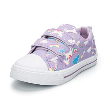 Imagem de K KomForme Tênis de lona para meninos e meninas para crianças pequenas, Unicórnio roxo, 12 Little Kid