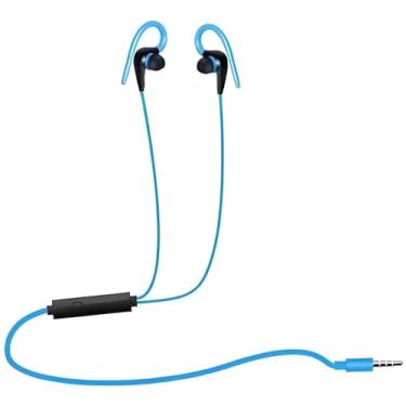 Imagem de SPRINT4DEALS Fones de ouvido com fio com microfone, fones de ouvido intra-auriculares com som estéreo com cancelamento de ruído profundo para corrida, treino, academia, esportes, jogos, culinária