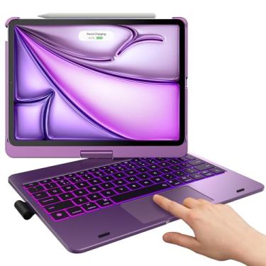 Imagem de typecase Capa de Teclado de Toque para Ipad Air 11"(M2) 2024 e Ipad Pro 11(4Th/3Rd/2Nd/1St Gen): Trackpad Multitoque e Luz de Fundo de 11 Cores e Rotação de 360 °, Fino e Leve para Ipad Air 5Th e 4Th