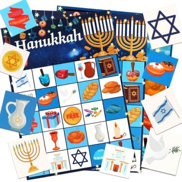Imagem de JULMELON 24 Players Hanukkah Games, Hanukkah Party Game Card for Family Class Group Activities School Classroom Happy Hanukkah Party Favor Supplies