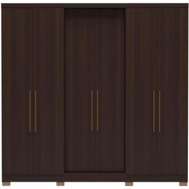 Imagem de Guarda Roupa Casal Bartira Napoli Up 6 Portas 4 Gavetas Café