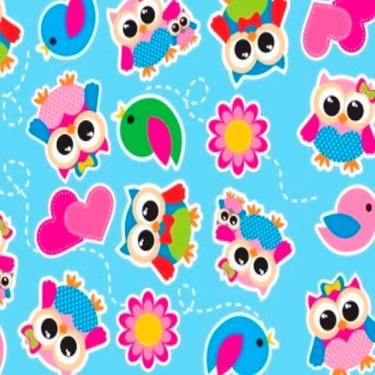 Imagem de Tnt Estampado Corujas Azul - 5 Metros