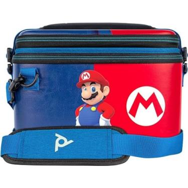 Imagem de PDP Gaming Pull-N-Go Travel Case: 2-in-1 with Built-in Console Stand, Removeable Straps & Interchangeable Dividers - Power Pose Mario - Nintendo Switch