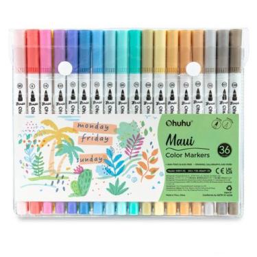 Imagem de Marcadores para colorir Ohuhu Maui 36 cores pastel à base de água