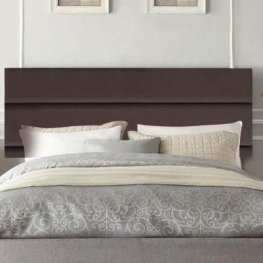 Imagem de Painel Estofado Luxo Argentina 90cm Solteiro Para Cama Box Suede Marro